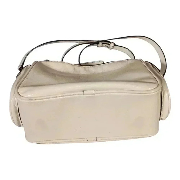 Marc Jacobs The Soft Box Satchel Top Handle Crossbody Ivory Leather Medium - Picture 9 of 12